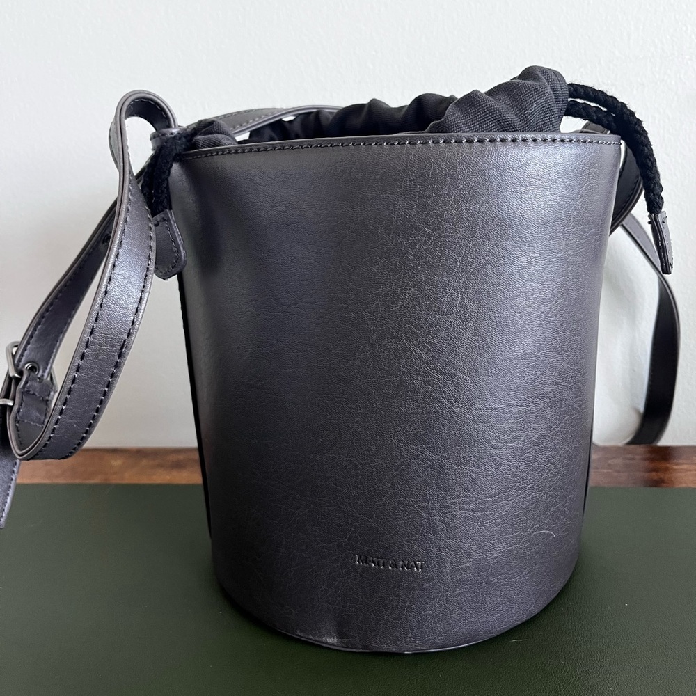 Matt & Nat Charcoal Crossbody Bucket Bag